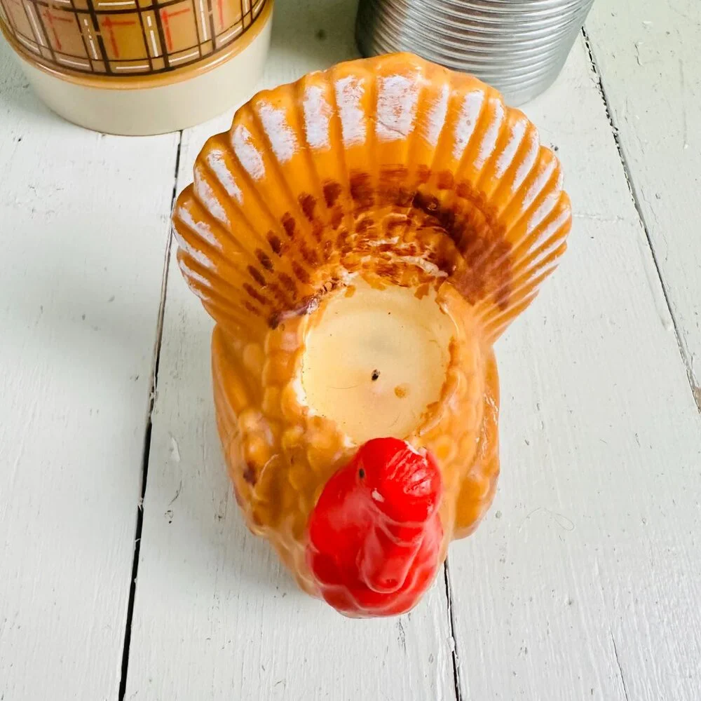 Vintage 1960s Gurley Turkey Candle Thanksgiving Fall Decor 4.75 Inch